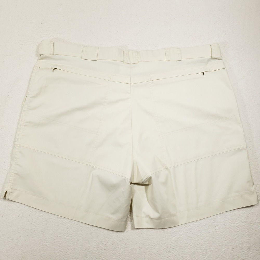 Sportif USA Cargo Shorts Mens 46 Ivory Off White Stretch Utility Hiking Pockets - Picture 3 of 8